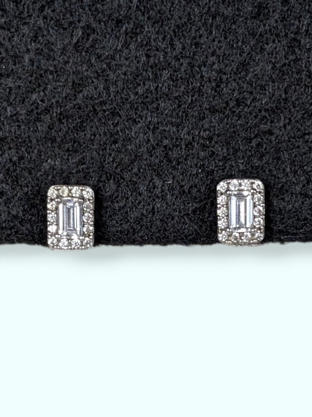 Keira Sterling Silver CZ Halo Stud Earrings - Picture 2 of 6